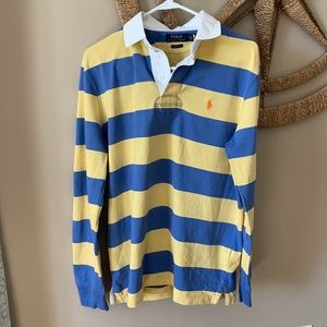 Polo by Ralph Lauren The Iconic rugby stripe long sleeve polo size Medium